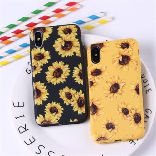 For iPhone 7 6S 8 Plus 11 12 Pro X XR XS Max Case Daisy Sunflower Silicone Soft Cover Mobile Phone Case For Shockproof Case