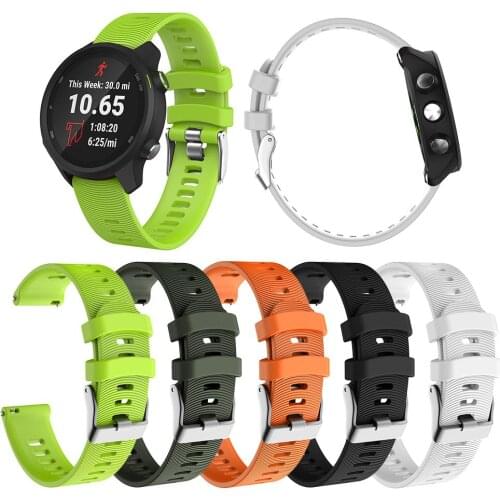 Silicone Smart Watch Band Strap Moderate Softness Comfortable Wear Adjustable for Garmin Forerunner 245 245M 645 Vivoactive 3