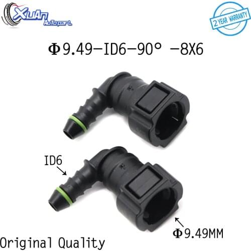 XUAN 2pcs 9.49mm 9.49 ID6 SAE 3/8 Fuel Pipe Joint Auto Parts Fuel Line Quick Connector Plastic Female Gasoline Filter Connector