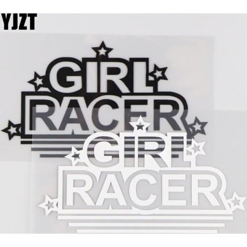 YJZT 14.3CM*8.1CM Girl Racer JDM Vinyl Decal Car Sticker Creative Decor Black/Silver 4A-0205