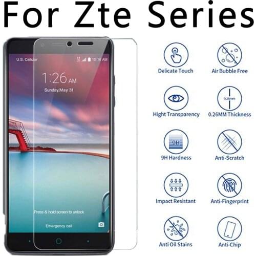 9H Tempered Glass For ZTE Blade A3 A5 A7 2019 V9 V10 Vita A4 A522 L8 A530 A622 Axon 9 Pro GF3 Protective Film Screen Protector