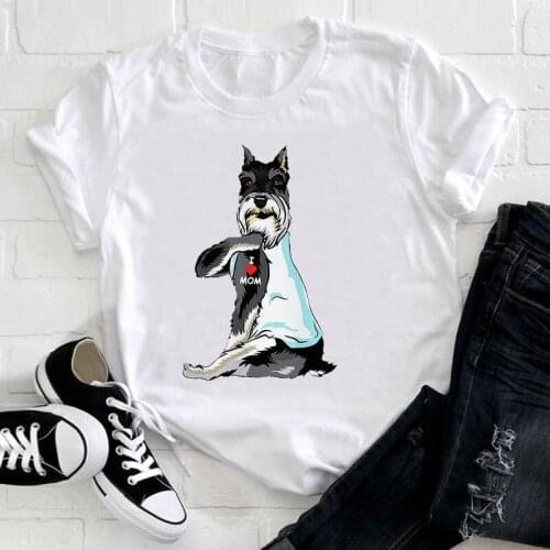 Women Cute Dog Mom Happy Time Cute Kawaii 90s Cartoon Animal 90s Clothes Print Tee Top Ladies Graphic Tshirt Female T-shirt