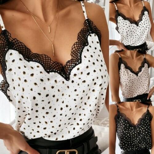 Womens Strappy Lace V-Neck Tops Vest Tank Ladies Summer Casual T-Shirts