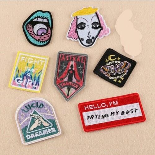 10pcs/lot Embroidery Patches Letters Clothing Decoration Dreamer Best Cute Girl Strange Things Diy Iron Heat Transfer Applique