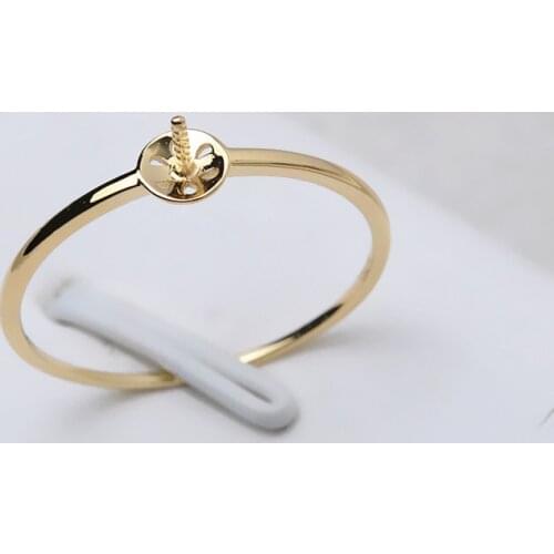 Hot Party 14K Gold Ring Mountings Settings Jewelry Findings for Pearls Coral Agate Crystal Beads Stones