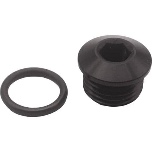 8-AN ORB Hex Socket Plug Adapter with O-Ring Black (Alloy Aluminum)