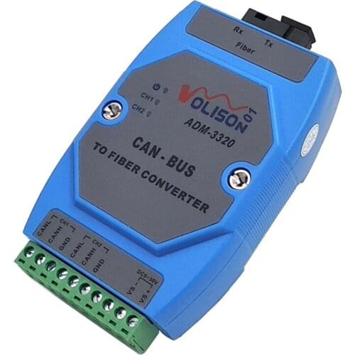 ADM-3320-SC CanBus Bus Optical Fiber Converter CAN Bus Optical Terminal Machine Dual Fiber SC CAN Bus to Optical Fiber