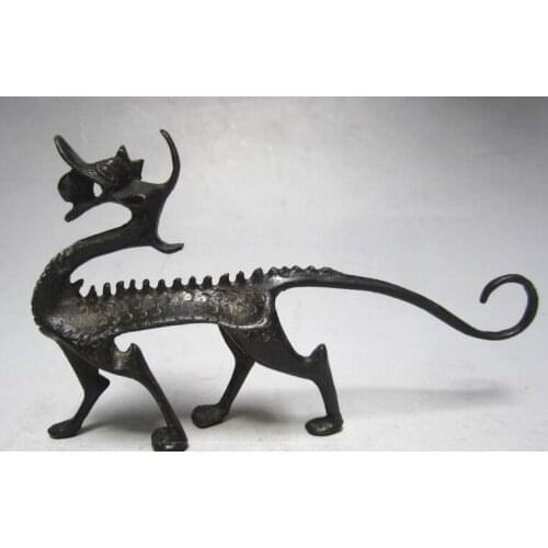 Antique collection Home Furnishing ornaments adorn the "scholars four jewels" copper penholder single dragon