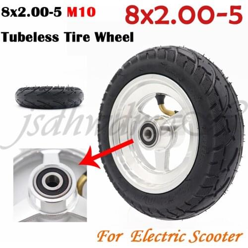 8x2.00-5 10mm Tubeless Tire with Hub 8x2.0-5 wheel fit for Mini Bike Wheelchair Kugoo C3 S3 S2 MINI Electric BIKE