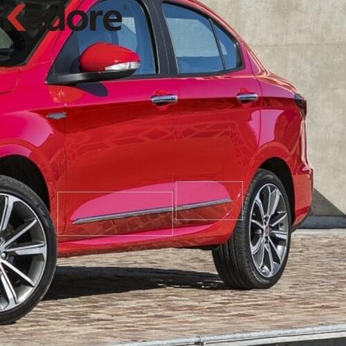 For Fiat Cronos 2018 2019 2020 ABS Chrome Side Door Body Molding Cover Trim Protection Decoration Car Accessories