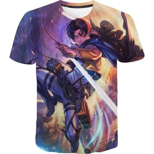 Popular Anime T-shirt Attack On Titan 3D Print Fashion Streetwear Men Women Sport Casual T Shirt Hip Hop Tees Tops Clothing Male