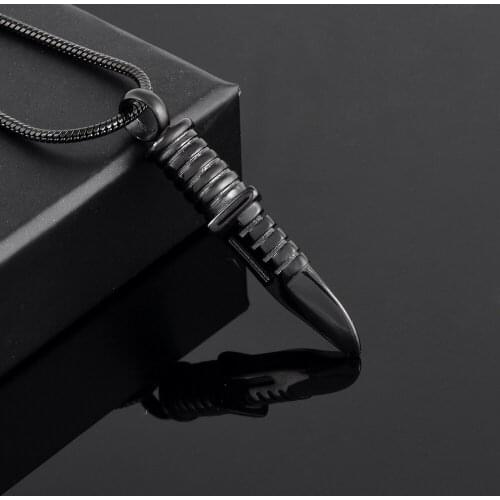 IJD9792-1 New Fashion 316L Stainless Steel Men Memorial Jewelry for ash,like dagger shape keepsake Cremation Necklace Fill kits