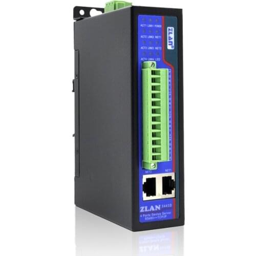 Isolated 4 serial port server 4 way 485/422 to Ethernet ZLAN5443D
