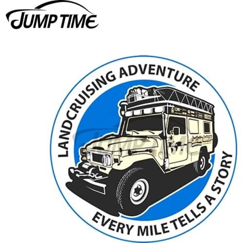 JumpTime 13 x 13cm For Adventure Blue Circle Travel Car Stickers Sunscreen Decal Motorcycle Windows Motorcycle Vinyl Car Wrap