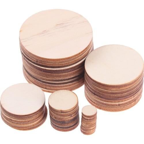 Natural Pine Round Unfinished Wood Slices DIY Accessory Wood Crafts Wedding Birthday Xmas Ornament Decor