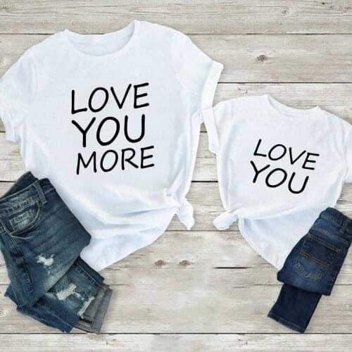 Summer Love you Letter Print Family Clothes Tops Family T Shirt Family Matching Outfits Mommy Kid Son Baby T-Shirt