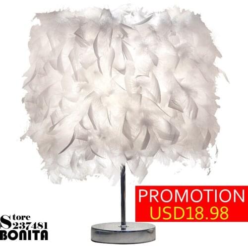 Small table lamp bedroom nightstand lamp Korean birthday gift girl lovely lighting baby night light feather angel desk lamp