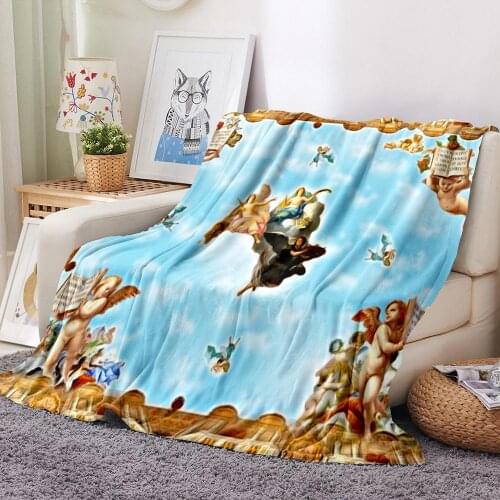 Soft Microfiber Home Decoration Blankets 3D Printing Angel Series Flannel Wool Blankets Bedroom Living Room Bed Warm Blankets