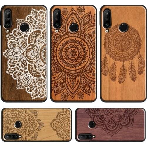 Mandala Floral Wood Pattern Print Soft Case For Huawei P40 Lite P20 P30 Pro P Smart Z 2019 Mate 20 Lite Honor 10 i 8X 9X Nova 5T