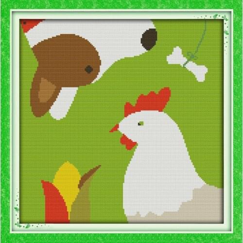 Lovely animals(3) cross stitch kit cartoon 14ct 11ct count print canvas stitching embroidery DIY handmade needlework
