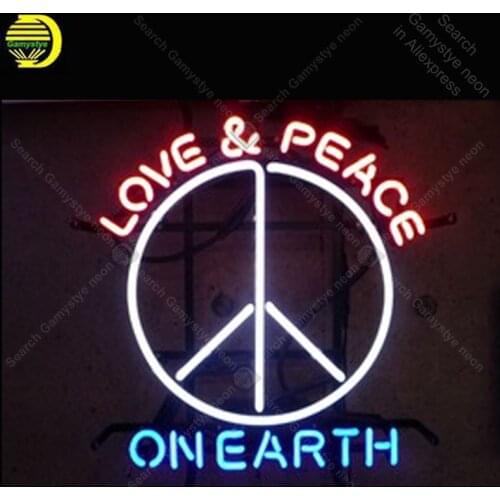 Love Peace on Earth Neon sign Glass Tube Bulb Light icons light Lamps Store display Signboard Handmade neon light neon for room
