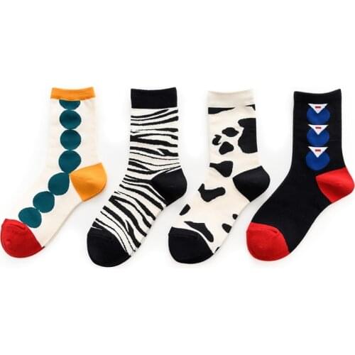 2020 New Neutral All-match Street Hip-hop Trend Personality Geometric Pattern High-end Cotton Mens Tube Socks