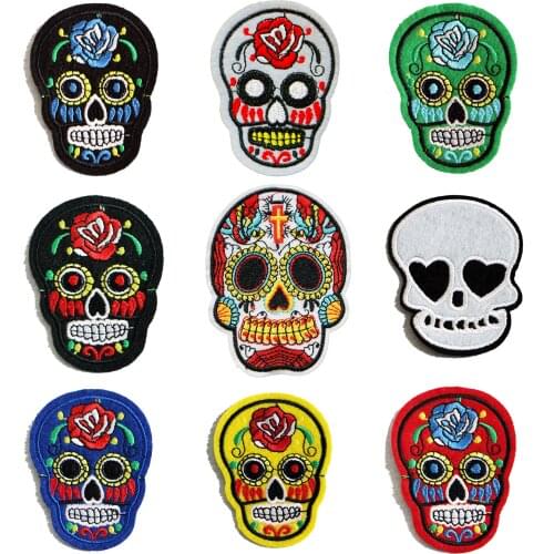 New Skull Bone Patch Ironing Heat Transfer Sticker DIY Washable T-shirt Ironing Heat Transfer Stripe Badge