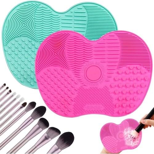 Foundation Makeup Brush Scrubber Board Silicone Makeup Brush Cleaner Pad Make Up Washing Brush Gel Cleaning Mat Hand Tool