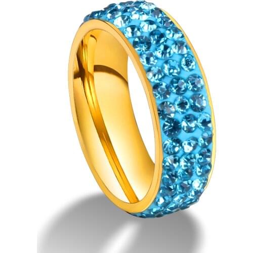 LUXUKISSKIDS Luxury 2020 Couples Wedding Rings For Women Stainless Steel Engagement Ring Set Gold/Steel Zircon Rings USA Size