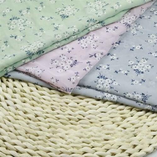 Pink, Blue, Green, Yellow Soft Floral Printed Chiffon Tulle Fabric For Dress Shirts, By The Meter