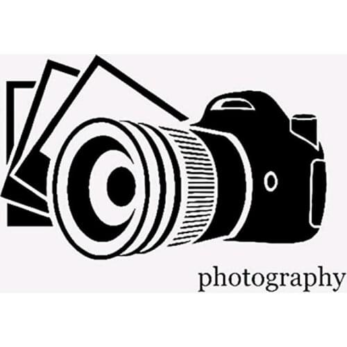 Camera Car Sticker Photography Photographer Decor Removable Black/silver AL488