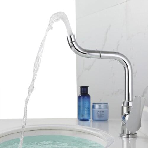 Basin Faucet Water Tap Black Faucet 360Rotating Sink Faucet Single Lever Stainless Steel Bathroom Faucet