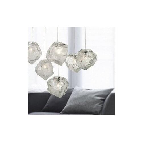 Nordic glass ball color cord light handmade wicker modern led chandelier lamparas de techo living room decoration hanglampen