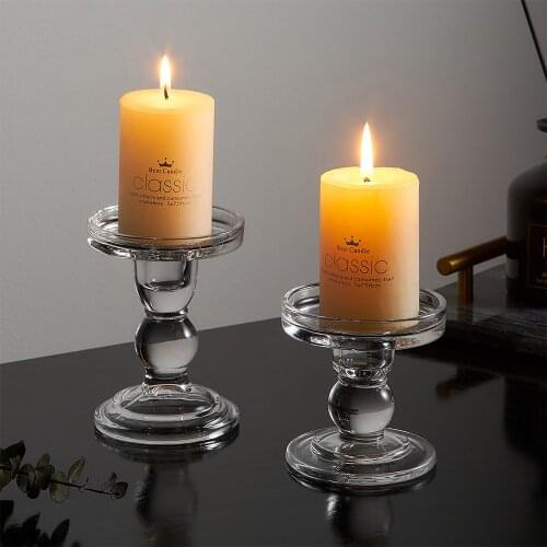 Crystal Candle Holder Transparent Candlestick Home Decoration Accessories Wedding Centerpieces for Tables Dining Table Decor