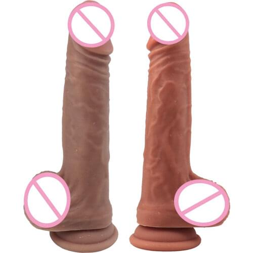 Super Soft Double-layer Silicone Realistic Penis Dildo Sexy Huge Dildo Female Masturbator Suction Cup Dildos Big Dick For Women