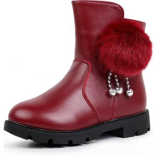 2019 New Big Kids Fashion Boots Warm Children Shoes Girls Winter Shoes Princess Snow Boots 4 5 6 7 8 9 10 11 12 13 Year Old