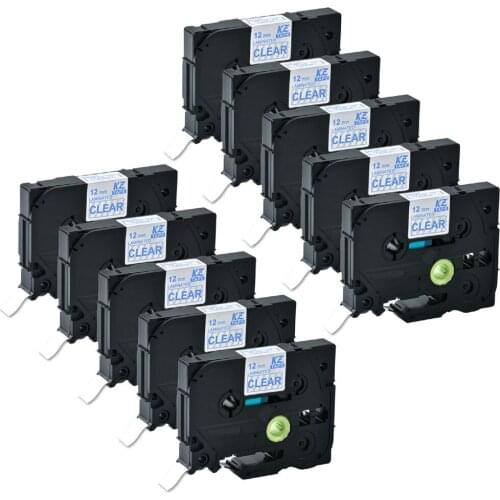 12mm Tze Tape Tze133 Compatible for Brother Label Printer Tze-133 Tze 133 P-touch Label Maker 12mm*8m Blue on Clear