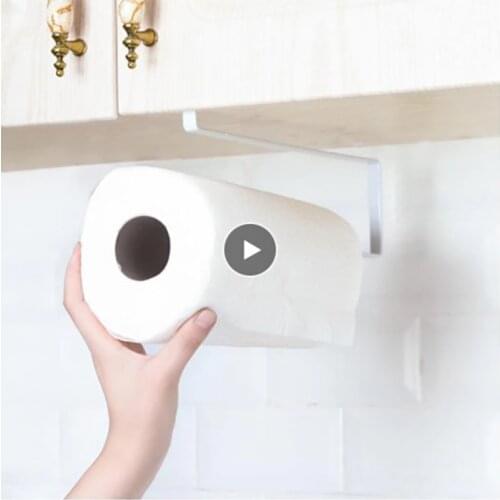 Towel Rack Paper Roll Holder Rack Hanging Shelf Wall Stand Hanger Toilet Bathroom Storage Home Storage Kitchen Tissue Accessoriy