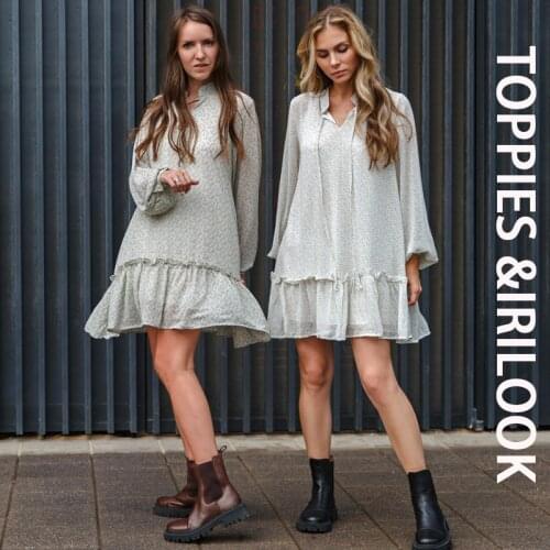 Toppies 2021 New Women Mini Dress Chiffon Long Sleeve A Line Floral Print Femme Loose Elegant Dress