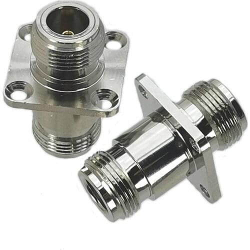 1Pcs N Female Jack to N Female Jack 4-Holes Flange RF Adapter Connector Coaxial For Radio Antenna High Quanlity