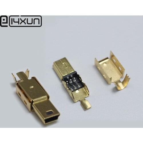 10pc DIY Mini USB Type B Male 5pin 3 in 1 Assembly Connector Plug for MP3 V3 Phone Camera flatbed driving recorder