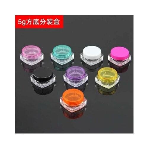 100PCS - Clear Square Plastic Cosmetic Jar Sample Container Makeup Lip Balm 5ml, MLO11JB