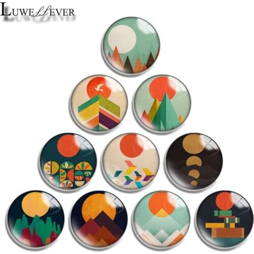12mm 14mm 16mm 20mm 25mm 30mm 696 Geometric Sun Mix Round Glass Cabochon Jewelry Finding 18mm Snap Button Charm Bracelet