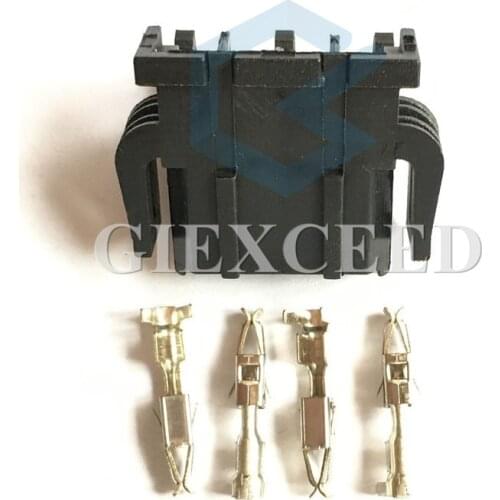 2 Sets 4 Pin 893971634 Female Auto Connector Socket With Terminals For VW 893 971 634