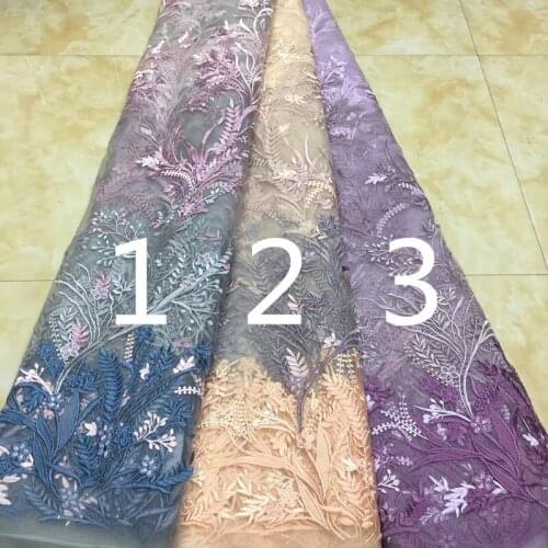 2019 5yards/lot xx001 3 mix color tulle mesh lace embroidery fabric for sawing bridal wedding dress