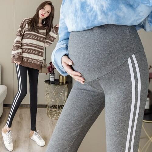 2102# Spring Autumn Thin Cotton Maternity Skinny Legging Elastic Waist Belly Clothes for Pregnant Women Sports Casual Pregnancy