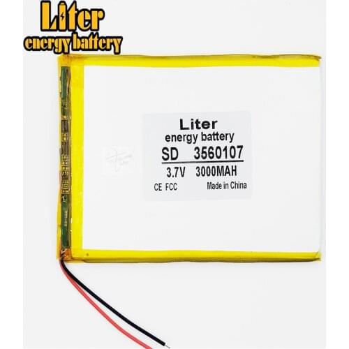 3.7V 3000mAh 3560107 3560105 Lithium Polymer Accumulator Li ion Rechargeable Battery For DVD GPS PDA Mobile Power Bank