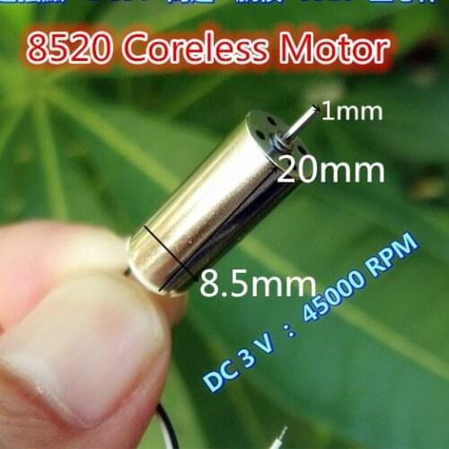 8520 8.5*20mm Coreless Motor 3V 45000REV For R/C Model Helicopter Quadcopter Toys Car DIY Fans Spare Parts Accessories