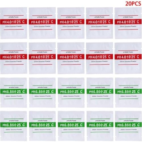 AIMOMETER 20 Pcs PH Buffer Solution Powder PH For Test Meter Measure Calibration 4.01 6.86 250ml Each Pack Volume Z1019 Z1029