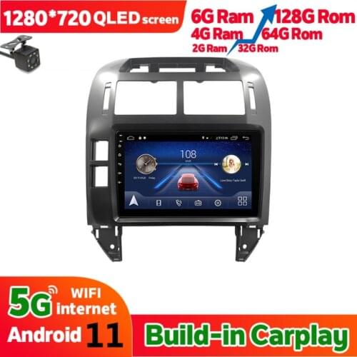 NEW 6GB ram 128GB rom 2 Din Car Radio Navigation GPS Bt Player 9 Inch Screen For Volkswagen POLO 2004 2011 Android 11 Stereo